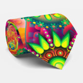 Boho abstracte bloem stropdas (Opgerold)