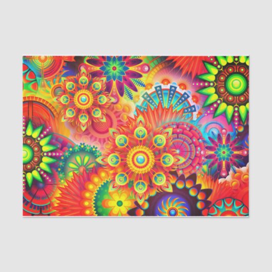 Boho abstracte bloem tissuepapier (Voorkant)
