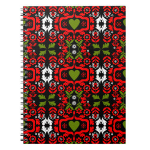 Boho abstracte bloem volkskunst notitieboek