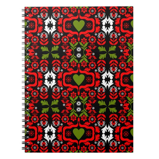 Boho abstracte bloem volkskunst notitieboek (Voorkant)