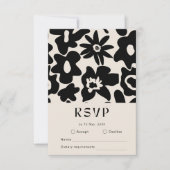 Boho Abstracte Bloemen Huwelijk RSVP (Voorkant)