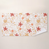 Boho abstracte bloemen oogstgoud roestbeen badhanddoek (Badhanddoek)