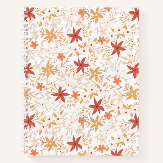 Boho abstracte bloemen oogstgoud roestbeen notitieboek (Voorkant)