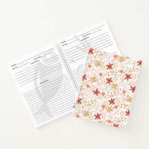 Boho abstracte bloemen oogstgoud roestbeen notitieboek