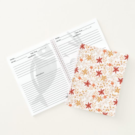 Boho abstracte bloemen oogstgoud roestbeen notitieboek (Binnen)