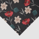 BOHO ABSTRACTE BLOEMEN OP ZWART TISSUEPAPIER (Detail)