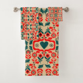 Boho Abstracte Bloemkunst Bad Handdoek (Insitu)