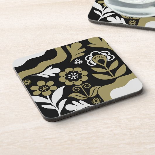 Boho Abstracte Bloemkunst Bier Onderzetter (Linkerzijde)