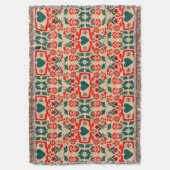 Boho Abstracte Bloemkunst Deken (Voorkant Verticaal)