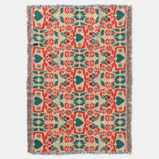 Boho Abstracte Bloemkunst Deken (Voorkant Verticaal)