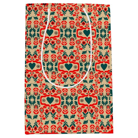 Boho Abstracte Bloemkunst Medium Cadeauzakje (Voorkant)
