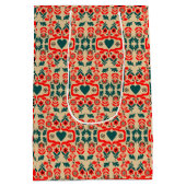 Boho Abstracte Bloemkunst Medium Cadeauzakje (Achterkant)