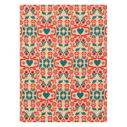 Boho Abstracte Bloemkunst Tafelkleed (Voorkant)