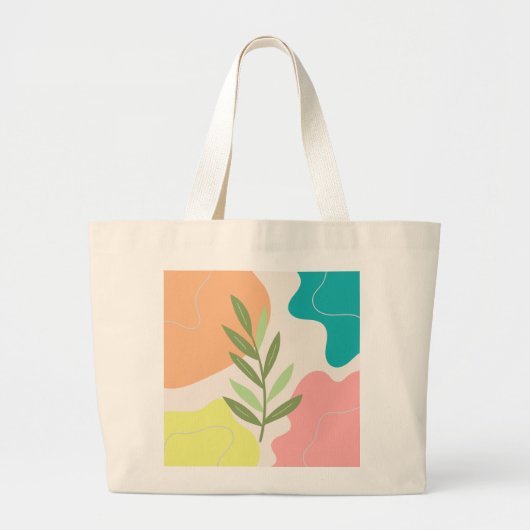 Boho abstracte boodschappentas grote tote bag (Voorkant)