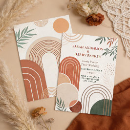 Boho Abstracte Boog Bruiloft Kaart