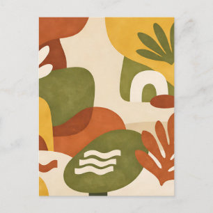 Boho Abstracte Botanische Kunst Briefkaart