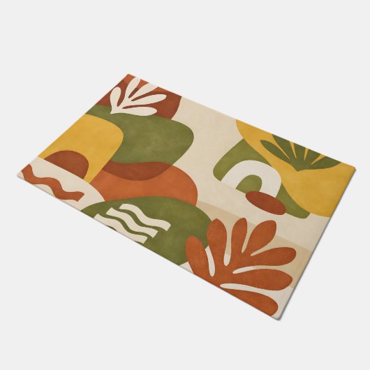 Boho Abstracte Botanische Kunst Deurmat (Schuin)