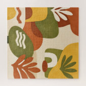 Boho Abstracte Botanische Kunst Legpuzzel (Horizontaal)
