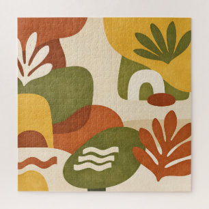 Boho Abstracte Botanische Kunst Legpuzzel