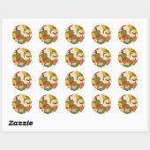 Boho Abstracte Botanische Kunst Ronde Sticker (Vel)