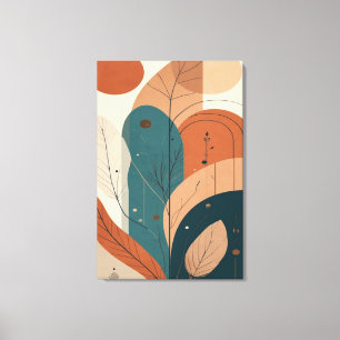 Boho Abstracte Botanische Moderne Minimaal Wandkun Canvas Afdruk