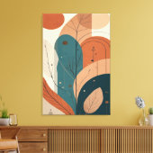 Boho Abstracte Botanische Moderne Minimaal Wandkun Canvas Afdruk (Insitu (Woonkamer))