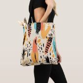 Boho Abstracte Brushstroke Canvas tas – trendy art (Dichtbij)