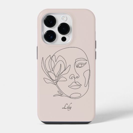 Boho Abstracte Eenvoudige Lijnkunst, Boho Chic Cas iPhone Hoesje (Achterkant)