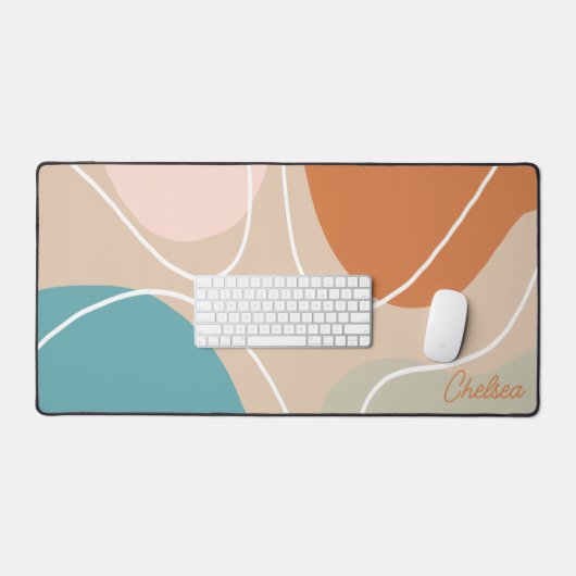 Boho Abstracte esthetische aangepaste naam bureau  Bureaumat (Keyboard & Muis)