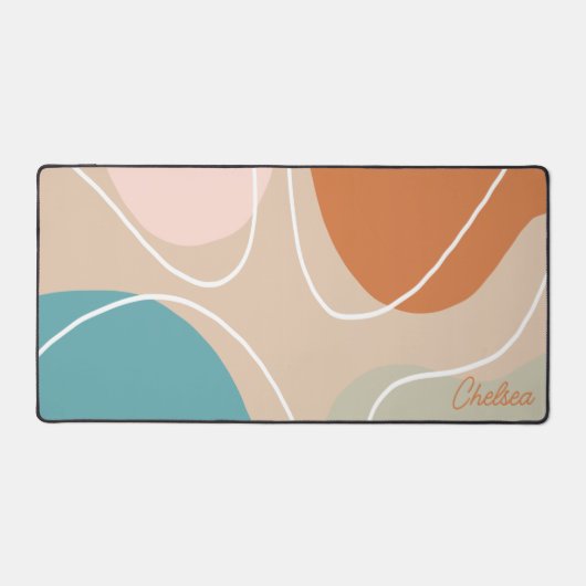 Boho Abstracte esthetische aangepaste naam bureau Bureaumat (Voorkant)