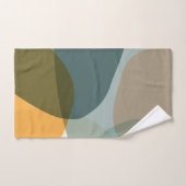 Boho Abstracte geometrische vormen Blauw en Geel Bad Handdoek (Handdoek)