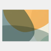 Boho Abstracte geometrische vormen Blauw en Geel Inpakpapier Vel (Voorkant 3)