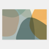 Boho Abstracte geometrische vormen Blauw en Geel Inpakpapier Vel (Voorkant 2)