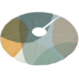 Boho Abstracte geometrische vormen Blauw en Geel Kerstboom Rok