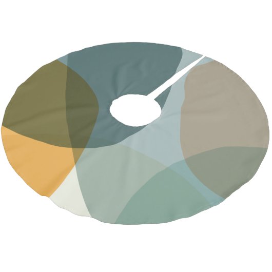 Boho Abstracte geometrische vormen Blauw en Geel Kerstboom Rok (Gekanteld)