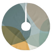 Boho Abstracte geometrische vormen Blauw en Geel Kerstboom Rok (Voorkant)