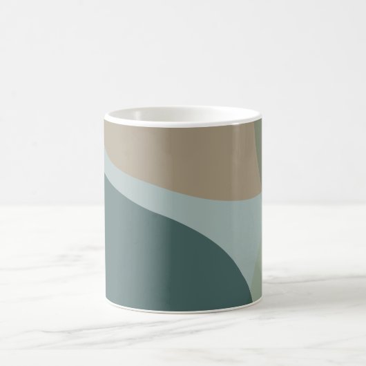 Boho Abstracte geometrische vormen Blauw en Geel Koffiemok (Center)