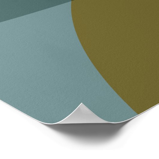 Boho Abstracte geometrische vormen Blauw en Geel Poster (Hoek)