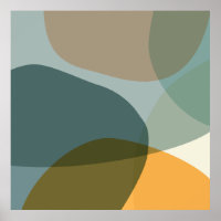 Boho Abstracte geometrische vormen Blauw en Geel