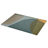 Boho Abstracte geometrische vormen Blauw en Geel Snijplank (Hoek)