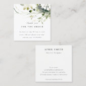 Boho Abstracte groene bloemen dank u voor de beste Vierkante Visitekaartje (Voorkant / Achterkant)