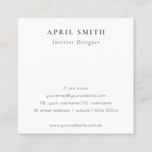 Boho Abstracte groene bloemen dank u voor de beste Vierkante Visitekaartje (Achterkant)