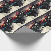 Boho abstracte kunst met meisjesgezicht cadeaupapier (Hoek)