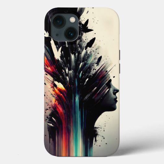Boho abstracte kunst met meisjesgezicht Case-Mate iPhone case (Achterkant)