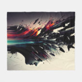 Boho abstracte kunst met meisjesgezicht fleece deken (Voorkant (Horizontaal))