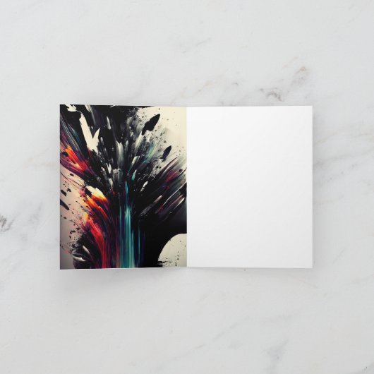 Boho abstracte kunst met meisjesgezicht kaart (Binnen)