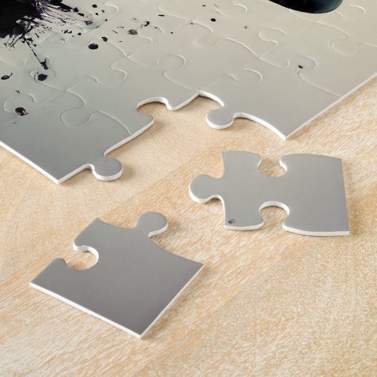 Boho abstracte kunst met meisjesgezicht legpuzzel (Zijkant)