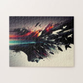 Boho abstracte kunst met meisjesgezicht legpuzzel (Horizontaal)