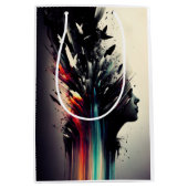 Boho abstracte kunst met meisjesgezicht medium cadeauzakje (Voorkant)