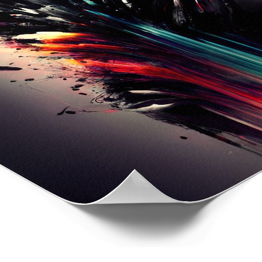 Boho abstracte kunst met meisjesgezicht poster (Hoek)